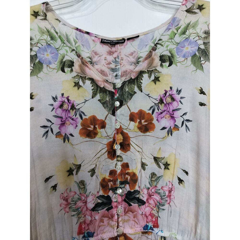 5308)Tolani Collection 3XP Floral Modal Button Up Dolman Cottagecore Maxi Dress - Picture 9 of 10